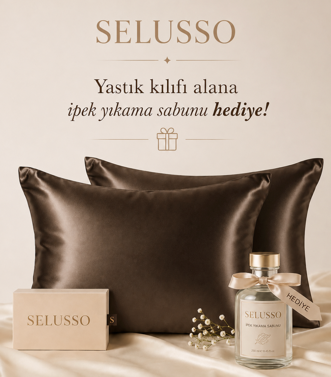 100% İpek Yastık Kılıfı | Bronz Kahverengi | 50 x 70 | 2 adettir.