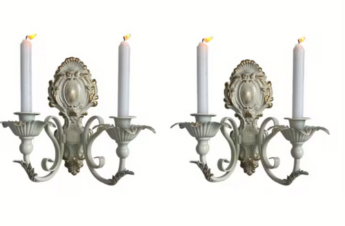 2li Vintage Duvara Monte Mumluklar, Mobilya Dekorları – Dayanıklı Döküm Demir Altın Duvar Aplikleri