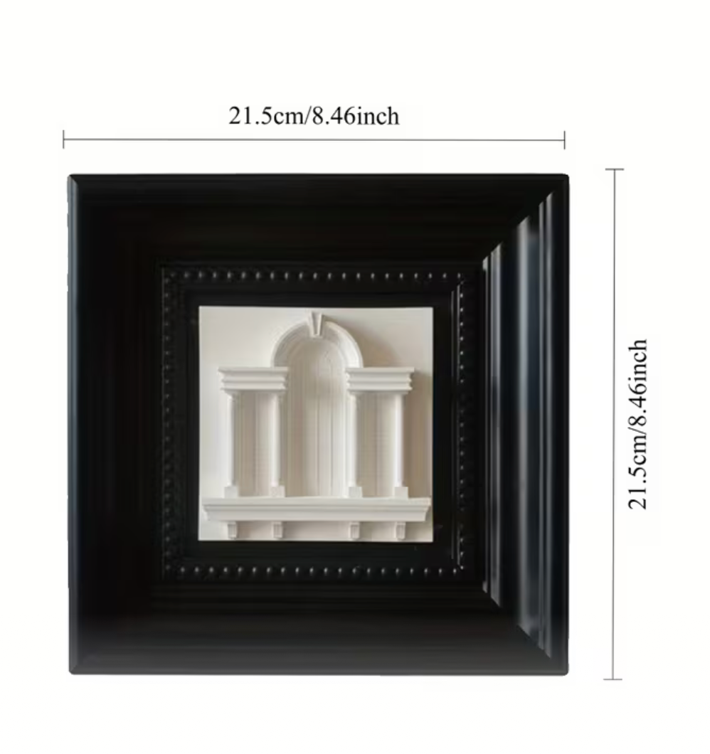 siyah çerçeve alçı rölyefli 