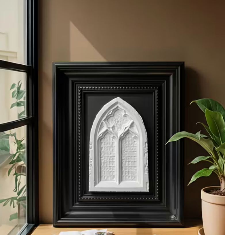 Resim çerçevesi duvara monte edilebilir içi alçı üç boyutlu heykelcik