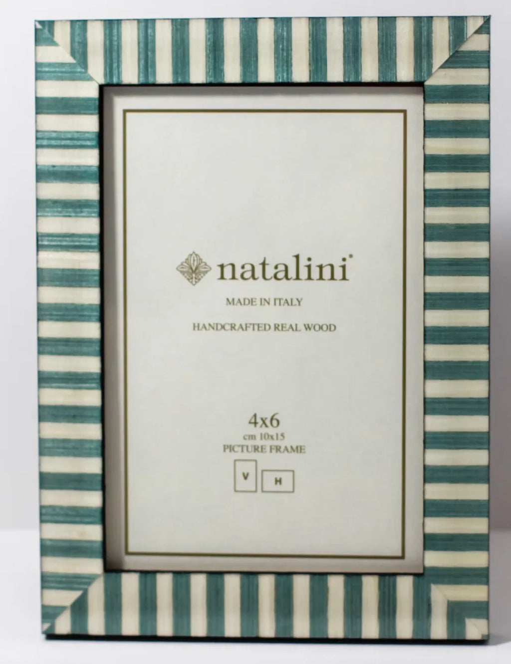 Natalini picture frame with striped design on a white background